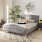 Baxton Studio Felisa Grey Upholstered and Button Tufted King Size Platform Bed 156-9509 - alternate 3